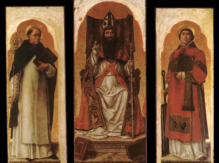Bartolomeo Vivarini Sts Dominic, Augustin, and Lawrence oil painting image